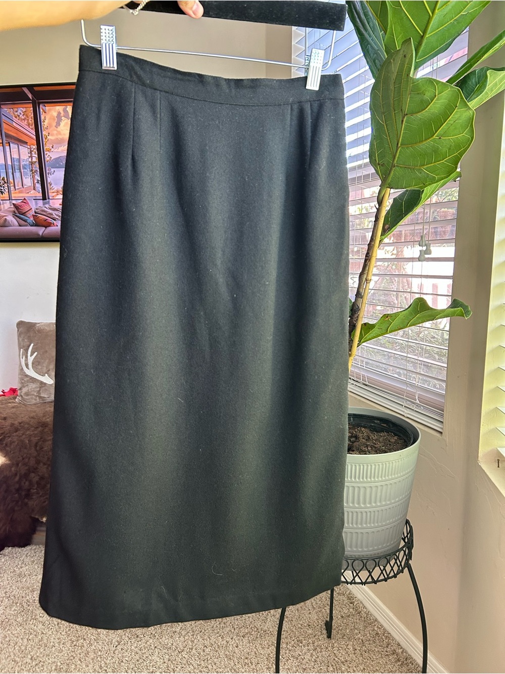 Women's Black Midi Pencil Skirt